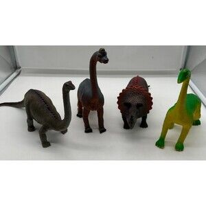 Lot Of 4 Vintage 1980s Imperial Toys Plastic Dinosaurs KFT